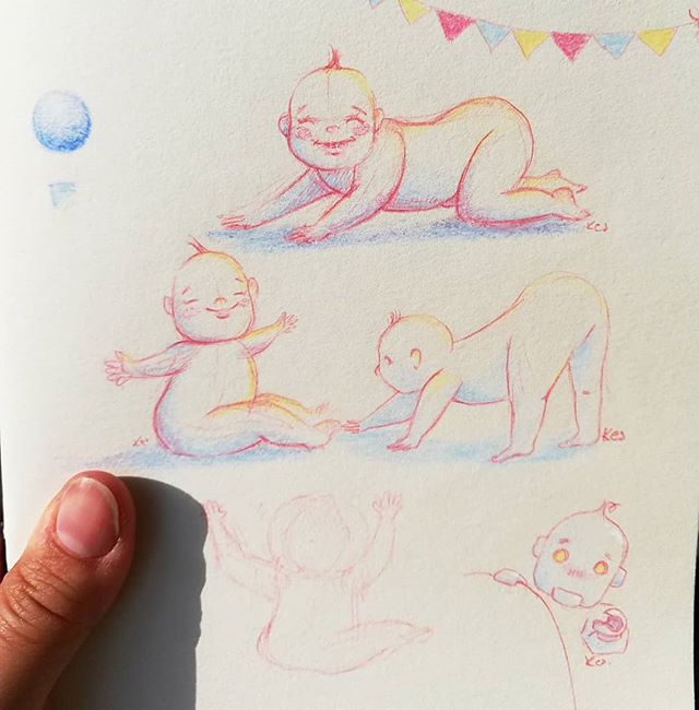 Instagram - New sketchbook #childrensillustration #kidlitart #portrait #szkicownik #newsketchbook #sketchnearlyeveryday #colors #happyness #magical #atmosphere #dailyart #characters #illustrationinstagram #analogillustration #analogsketch #baby #happyday #happybaby #instamamart